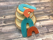 Charger l&#39;image dans la galerie, Teal and Ginger Arch Earrings for Fall - G Squared Designs
