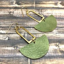 Load image into Gallery viewer, Brass and Leather Earrings
