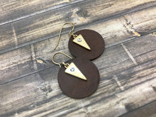 Load image into Gallery viewer, Unique Gold and Wood Earrings
