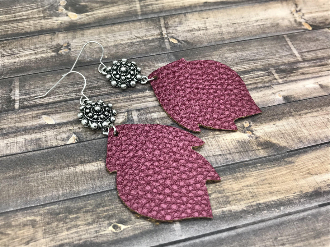 Leaf Leather Earrings