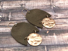 Load image into Gallery viewer, Gold Charm and Leather Earrings
