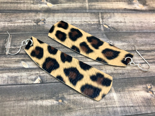 Cheetah Print Leather Earrings