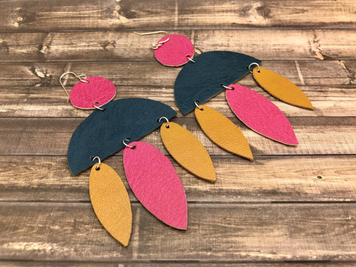 Colorful Leather Earrings