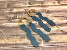 Load image into Gallery viewer, Leather and Brass Earrings
