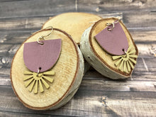 Load image into Gallery viewer, Sun Brass Charm and Leather Earrings
