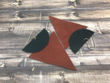 Lade das Bild in den Galerie-Viewer, Geometric Earrings - Suede - G Squared Designs
