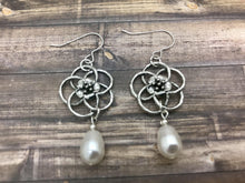 Load image into Gallery viewer, Handmade Earrings with Swarovski Teardrop Pearl
