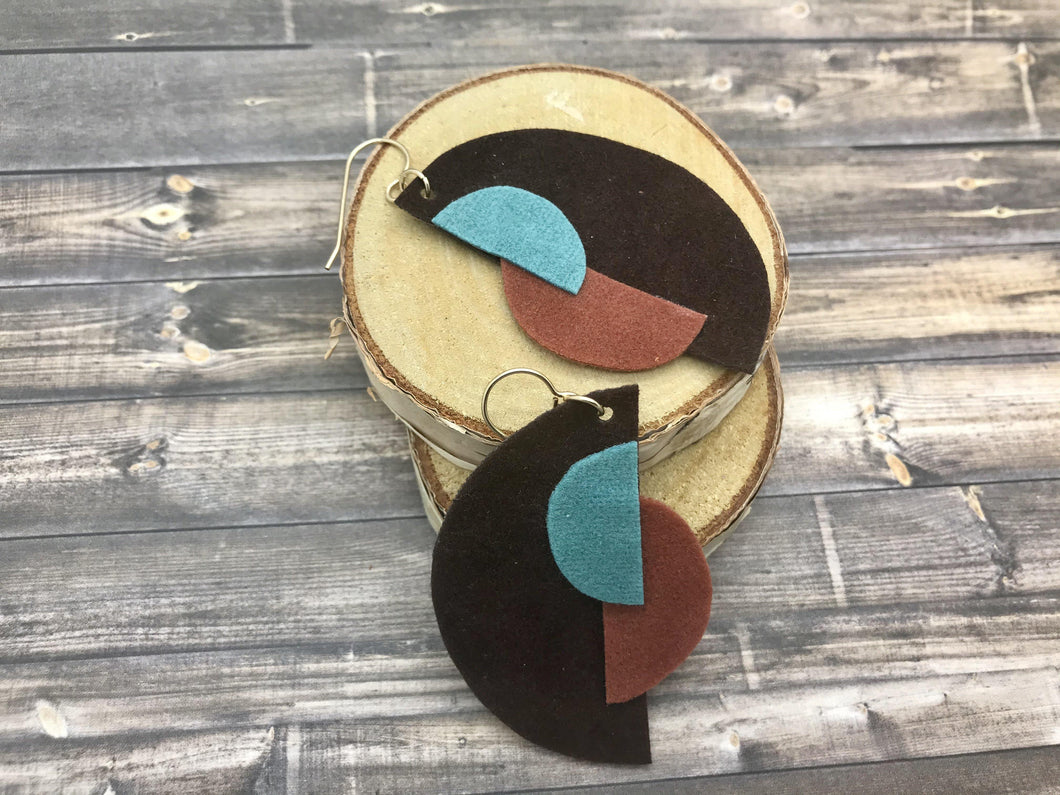 color block geometric earrings