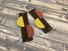 Load image into Gallery viewer, suede bar earrings for fall
