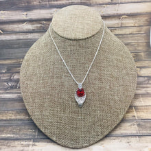 Load image into Gallery viewer, Handmade Silver Pendant with Swarovski Red Crystal
