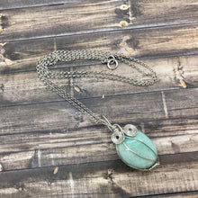 Cargar imagen en el visor de la galería, Amazonite Stone Choker with Sterling Silver Chain
