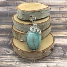 Load image into Gallery viewer, Unique Amazonite Bohemian Necklace with Silver Chain
