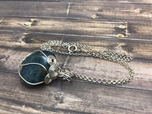 Gemstone Pendant Necklace - Apatite - G Squared Designs