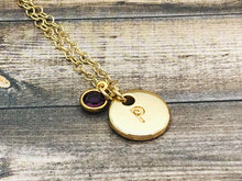 Cargar imagen en el visor de la galería, Personalized Birthstone Necklace, Gold
