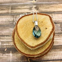 Load image into Gallery viewer, Aqua Crystal Pendant Necklace - G Squared Designs
