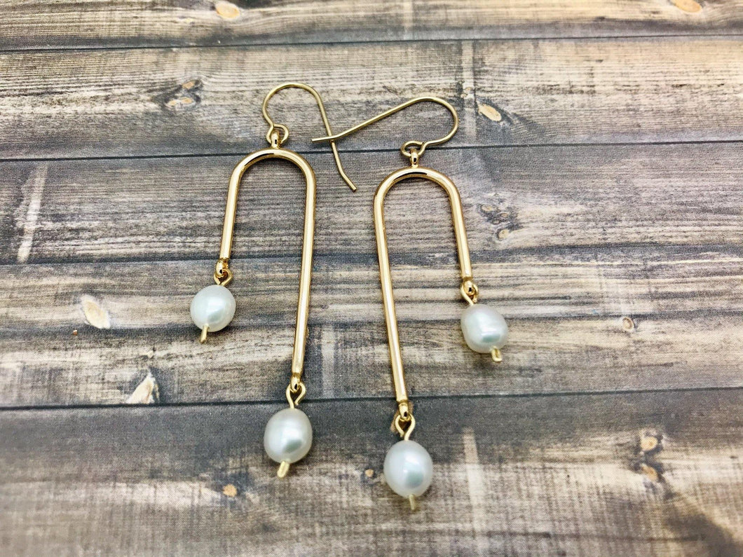 Asymmetrical Pearl Earrings