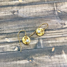 Load image into Gallery viewer, Tiny Pearl and Gold Earrings for Women
