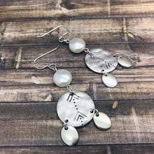 Load image into Gallery viewer, Metal Coin Charm and Pearl Coin Earrings
