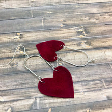Load image into Gallery viewer, Suede Earrings and Silver Hoop

