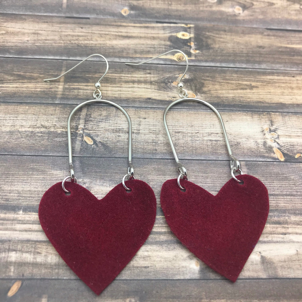 Heart Arch Hoop Earrings