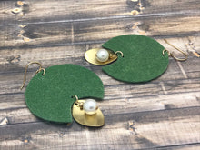 Load image into Gallery viewer, Handmade Suede Earrings with Pearl Charm
