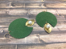 Load image into Gallery viewer, Unique Suede Earrings with Swarovski Pearl Charm
