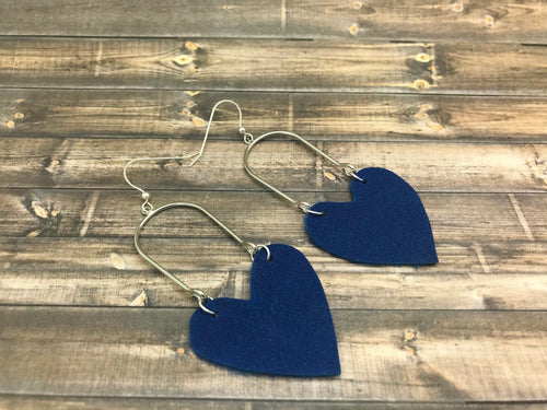 Blue Heart Earrings for Women