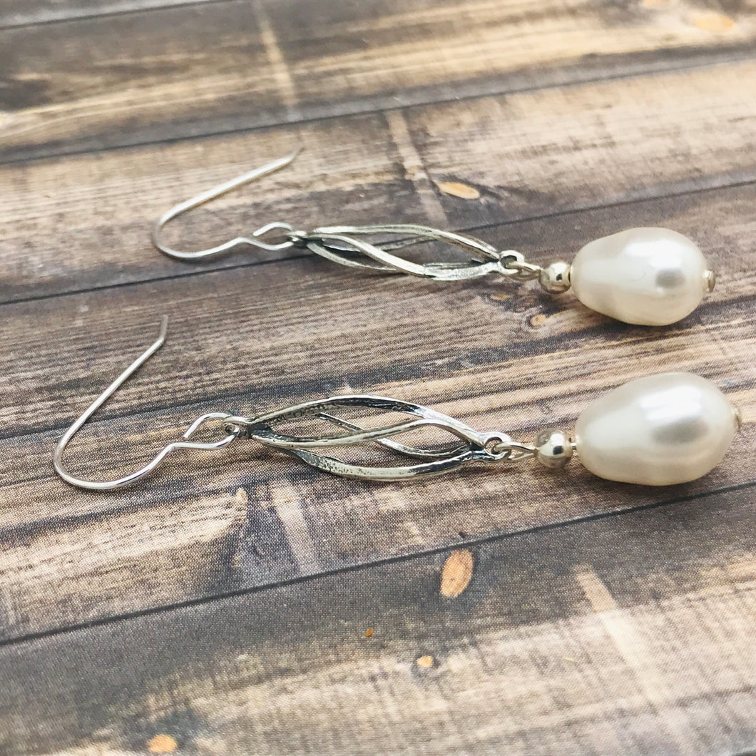 Sterling Silver and Pearl Earrings